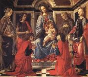 Sandro Botticelli The Madonna and Child Enthroned,with SS.Mary Magdalen,Catherine of Alexandria,John the Baptist,Francis,and Cosmas and Damian painting